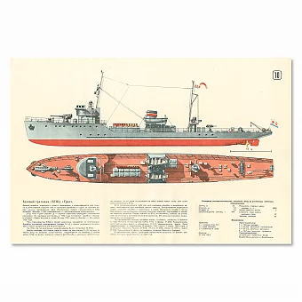 Оригинальный плакат «Базовый тральщик (БТЩ) "Трал"». Дополнительное изображение