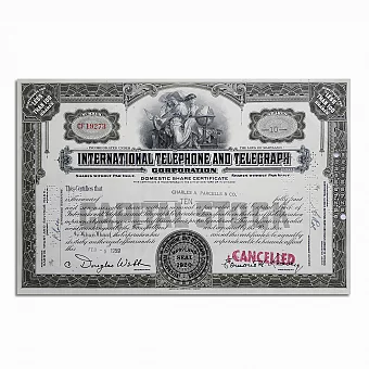 Акция (оригинал) International Telephone and Telegraph. Дополнительное изображение