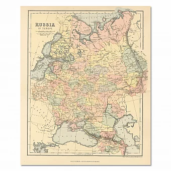 "Россия в Европе" - антикварная карта - оригинальный подарок. Дополнительное изображение