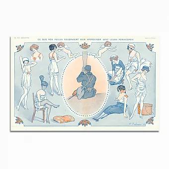 Антикварная страница La Vie Parisienne, "Что бы хотели видеть парни". Дополнительное изображение