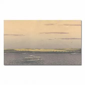 "Речной круиз" - винтажная автолитография СССР. Дополнительное изображение