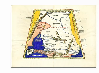 Карта Азиатской Сарматии (оригинал). Часть территории современной России, Украины и Грузии, 1535 г. Дополнительное изображение