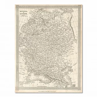Антикварная карта "Россия в Европе" - оригинальный подарок. Дополнительное изображение