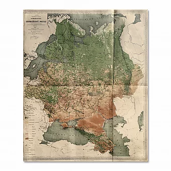 "Карта важнейших отраслей промышленности Европейской России" - антикварный оригинал. Дополнительное изображение
