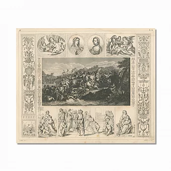 Антикварная гравюра "Битва при Гранике". Дополнительное изображение