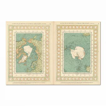 Старинная карта "Северные и южные полярные регионы". Дополнительное изображение