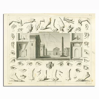 Антикварная гравюра "Пропорции". Дополнительное изображение