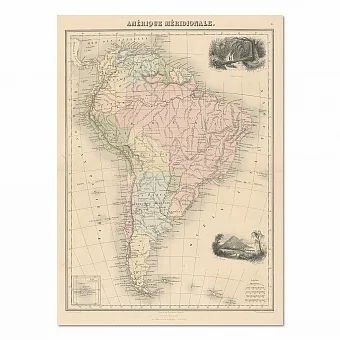 Южная Америка - антикварная карта. Дополнительное изображение