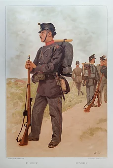 Антикварная литография. Стрелок. Армия Швейцарии. Дополнительное изображение