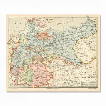 Оригинальная политическая карта Германской империи. Дополнительное изображение