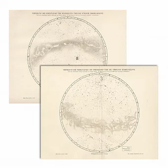 "Туманности и звездные скопления на небе" - оригинальные немецкие гравюры. Дополнительное изображение