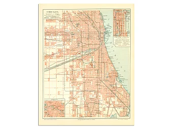 Старинный план города Чикаго. Дополнительное изображение