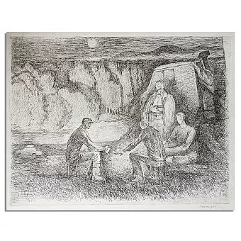 Оригинальный офорт "Шоферы". Дополнительное изображение