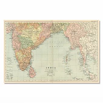 Антикварная карта Индии, Южной и Юго-Восточной Азии. Дополнительное изображение