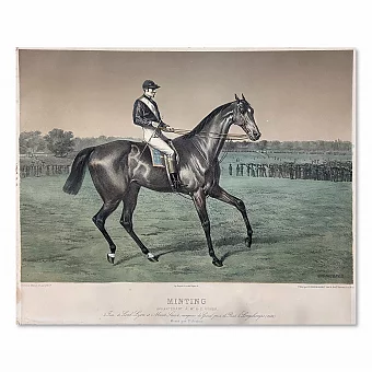 "Минтин. Победитель скачек в Париже" - редкая антикварная литография. Дополнительное изображение