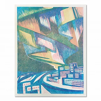 "Мурманск" - оригинальная автолитография СССР. Дополнительное изображение