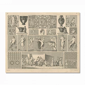 Антикварная гравюра "Античное римское искусство". Дополнительное изображение