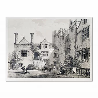 Антикварная литография "Borwick Hall, графство Ланкашир". Дополнительное изображение