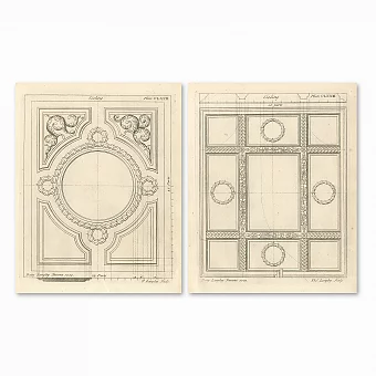 Старинные офорты "Декор потолков". Дополнительное изображение