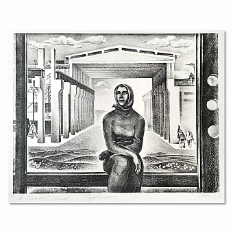 "Строительница" - оригинальная автолитография. Дополнительное изображение