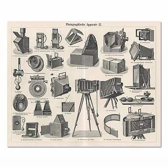 "Фотоаппараты" - старинная немецкая гравюра. Дополнительное изображение