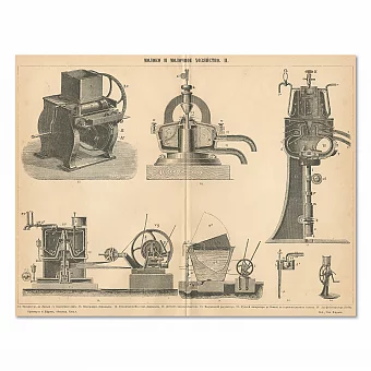 Антикварная гравюра "Молоко и молочное хозяйство". Дополнительное изображение