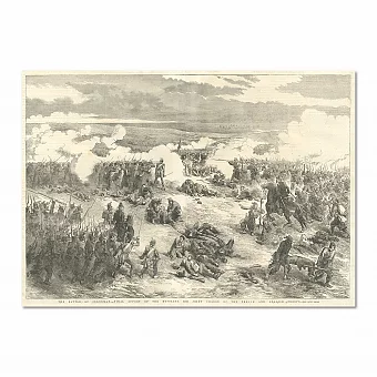 "Битва при Инкермане" - антикварная гравюра - Lоndon News - 1854. Дополнительное изображение