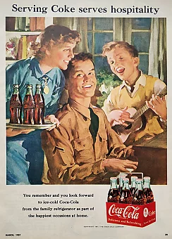 Оригинальная рекламная иллюстрация "Coca-Cola. Serving Coke serves hospitality". Дополнительное изображение
