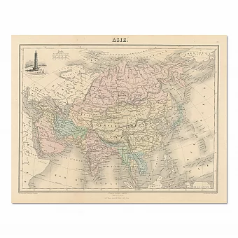 Азия - антикварная карта - редкий экземпляр. Дополнительное изображение