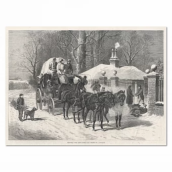 "Рождество" - антикварная английская гравюра. Дополнительное изображение