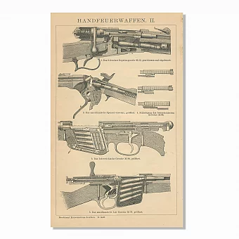 Старинная гравюра "Винтовки". Дополнительное изображение