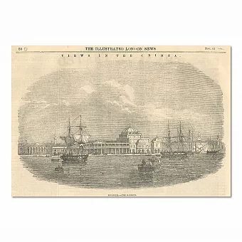 "Евпатория" - оригинал гравюры из London News - 1854. Дополнительное изображение