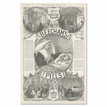 "Таблетки Бекхэма" - оригинал рекламы - London News - 1889. Дополнительное изображение