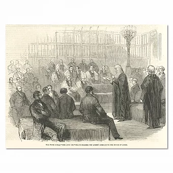 "Палата лордов" - редкая гравюра Lоndon News - 1854. Дополнительное изображение