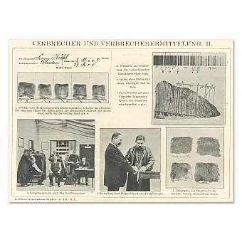 "Расследование преступлений" - антикварная редкая иллюстрация. Дополнительное изображение