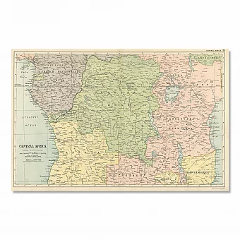 "Центральная Африка" - антикварная карта. Дополнительное изображение