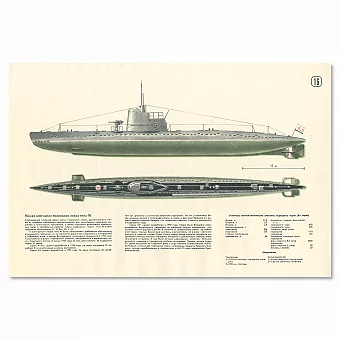 «Малая дизельная подлодка "типа М"» - оригинальный плакат СССР. Дополнительное изображение