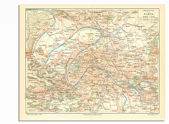 Оригинальная антикварная Карта Парижа. Дополнительное изображение