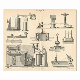 "Телеграф" - старинная немецкая гравюра. Дополнительное изображение