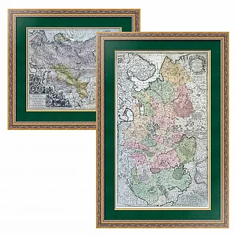 Эксклюзивный антикварный комплект карт России; картограф Маттиас Зойтер