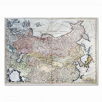 Редкая антикварная карта "Генеральная карта Российской Империи и Татарии". Дополнительное изображение