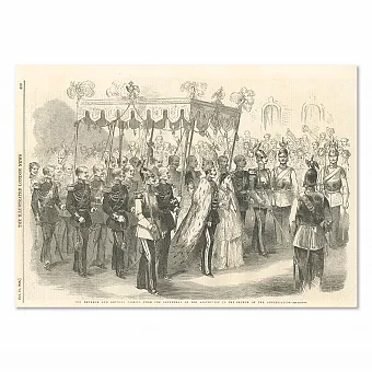 "Коронация Александра II" - редкая антикварная гравюра - вип подарок. Дополнительное изображение