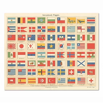 "Международные флаги" - оригинальная хромолитография. Дополнительное изображение