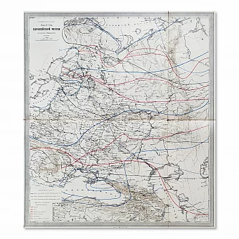 Климатическая карта Европейской России - антикварный экземпляр. Дополнительное изображение
