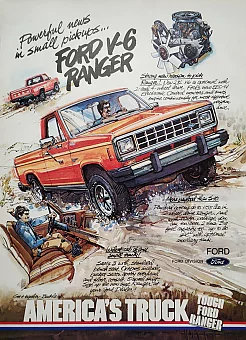 Оригинальная рекламная иллюстрация, США. America's truck. Ford V6 Ranger. Дополнительное изображение