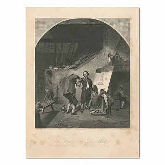 "Художник" - антикварная гравюра - эксклюзивный подарок. Дополнительное изображение