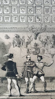 Антикварная литография "Adlington Hall, графство Чешир". Дополнительное изображение