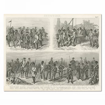 Антикварная гравюра "Военная форма XIX века". Дополнительное изображение