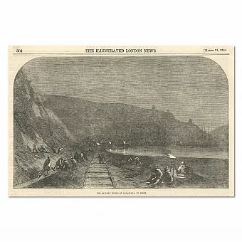 "Строительство железной дороги в Балаклаве. Ночь" - London News - 1855. Дополнительное изображение