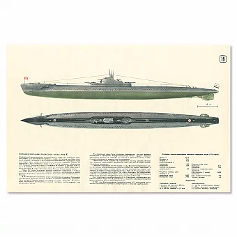 Советский плакат «Дизельная подводная лодка "типа К"». Дополнительное изображение